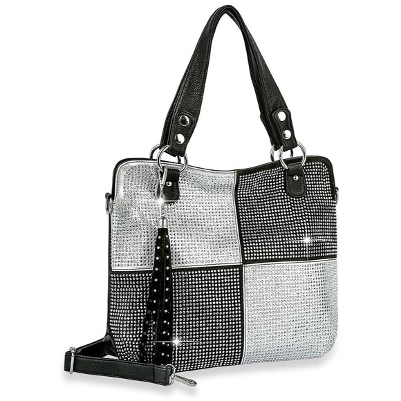 Women Four Square Fashion Handbag Rhinestone Bling Sequin Evening Bags Beaded - Picture 1 of 2